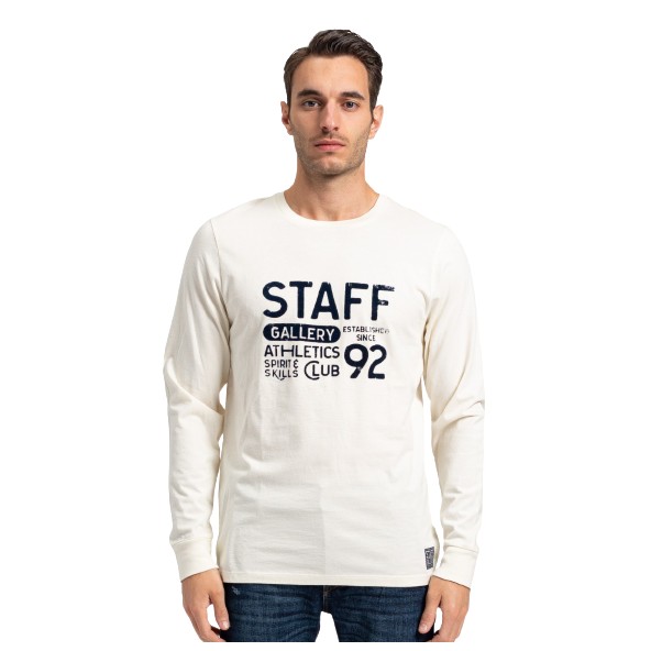 Staff 64-016.046.Ν0024 Curt Man T-Shirt Ls off white