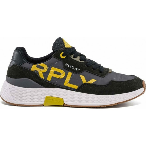 Replay urbane rs2b0017t-2999-dkgrey black yellow sneaker