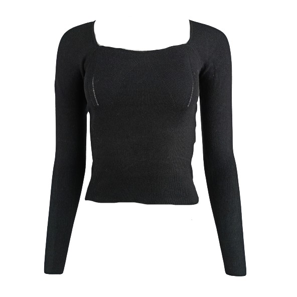 Only 15244112 CORSAGE PULLOVER BLACK