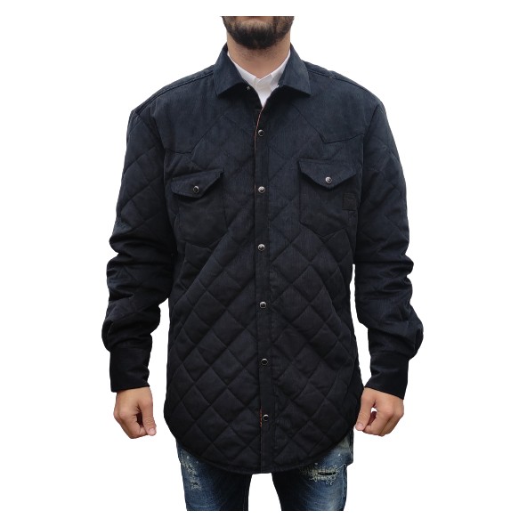 Stefan 9033-F/W22 Puffer Overshirt black