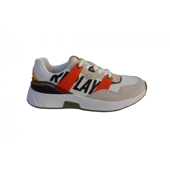 Replay hubrid sport shot RS2B0034T-1488 sneaker off white-orange