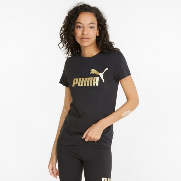 Puma 848303 01 Essentials Γυναικείο T-shirt Μαύρο με Στάμπα
