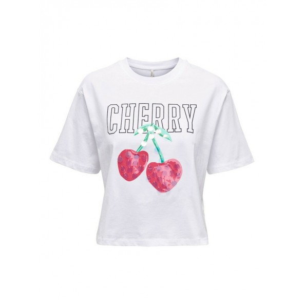 Only 15263120 t-shirt bright white/cherry