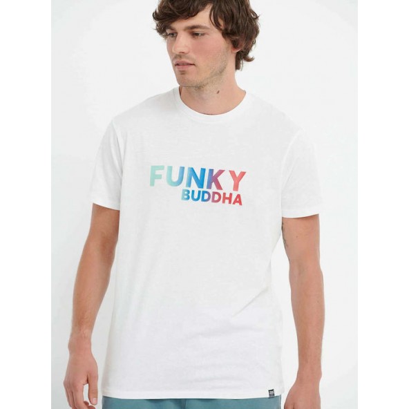 Funky Buddha FBM005-029-04 T-shirt Λευκό