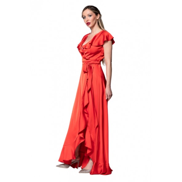 Cecilia S22C277 Φόρεμα μάξι κόκκινο