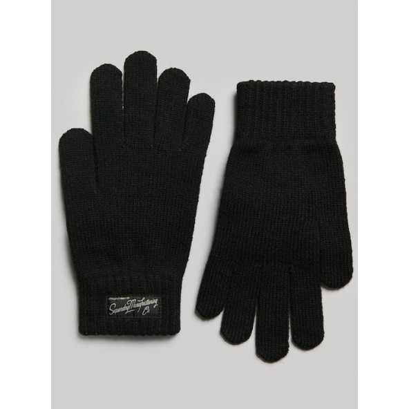Superdry Y9310479A-7RJ Vintage Classic Μαύρα Γυναικεία Πλεκτά Γάντια