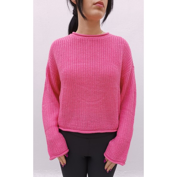 Vero moda 10270889 pullover hot pink/w. silver