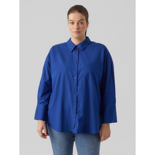 Vero moda CURVE 10278216 Oversize Fit Shirt collarButtoned cuffs Shirt Purple / Sodalite Blue