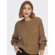 Only 15272630 Structure Knitted Pullover Brown / Bistre