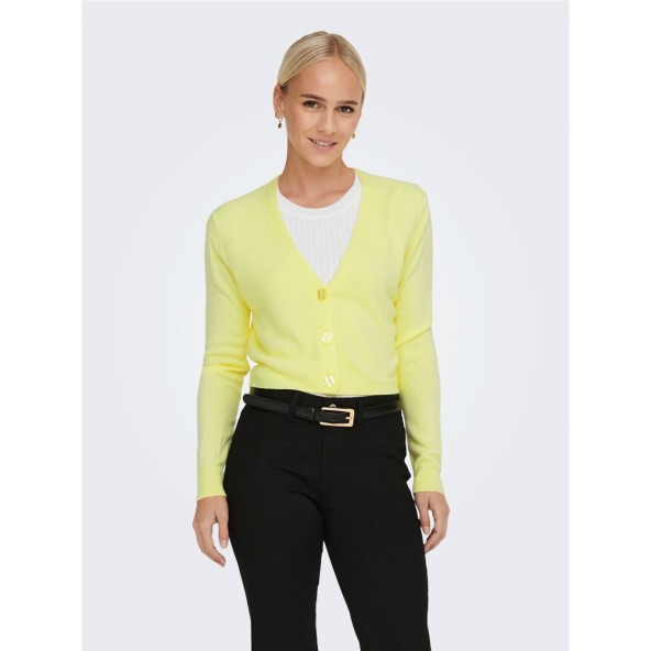 Only 15281420 Cropped knitted pullover Green / Sunny Lime