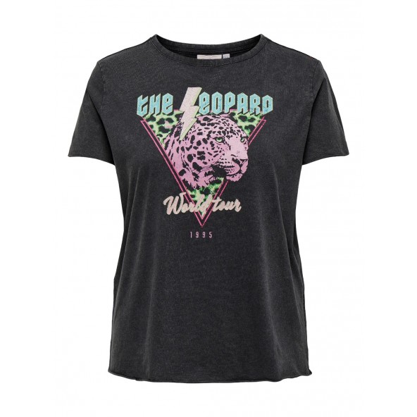 Only 15286576 carmakoma t-shirt black/leopard
