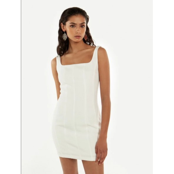Toi & moi 50-5703-123 Μίνι φόρεμα με ραφές λευκό