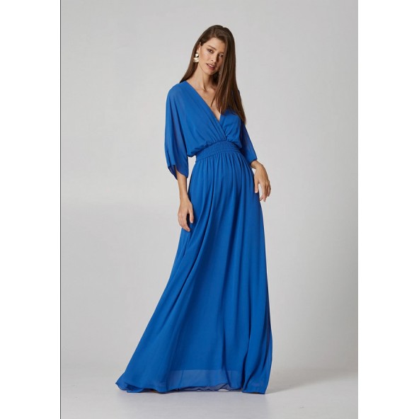 Lynne 049-511036 Μάξι φόρεμα με τούλι μπλε
