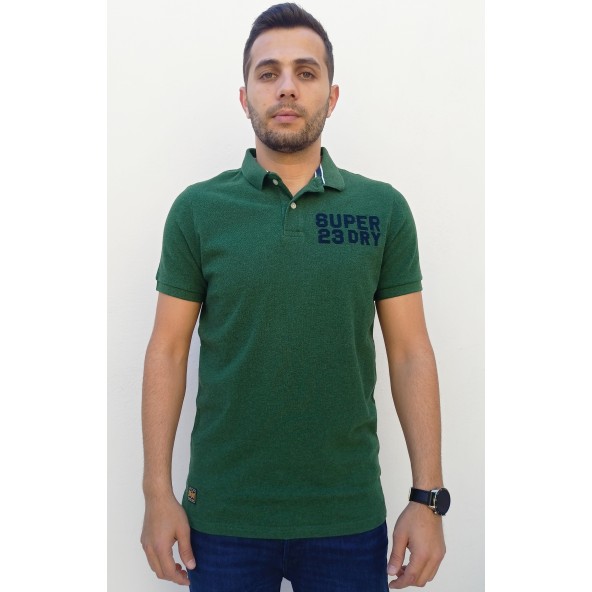 Superdry M1110349A 6CV T-shirt polo mid heritage pine green marl