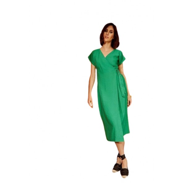 Desiree 08.38146 Μίντι φόρεμα σταυρωτό πράσινο