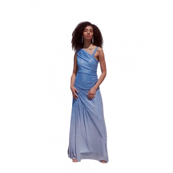 Bill Cost 10-190071-0 Φόρεμα lurex με έναν ώμο ντεγκραντέ σιέλ