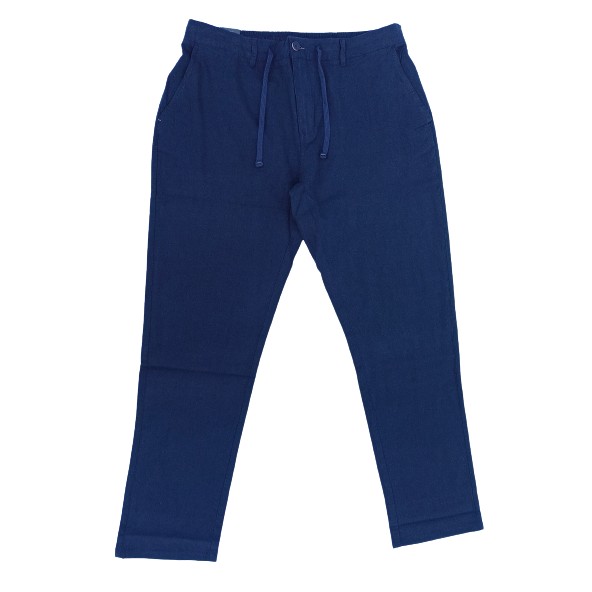 DOUBLE CP-249 Pants Linen navy blue