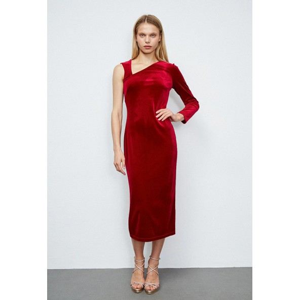 Desiree 08.39119 Kόκκινο βελουτέ φόρεμα