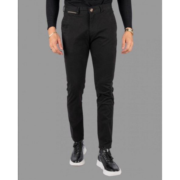 D'ZINE T-2415 μαύρο υφασμάτινο παντελόνι
