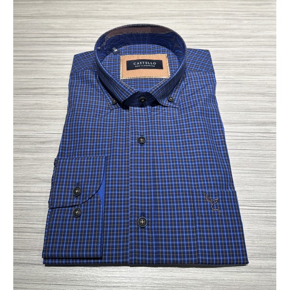 Castello 022-9021-706 πουκάμισο καρό μπλέ