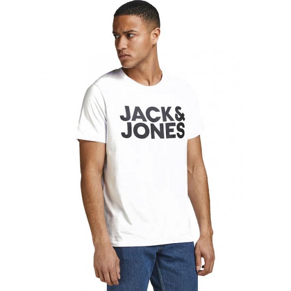 Jack & Jones 12151955 Ανδρικό T-shirt Κοντομάνικο White Black