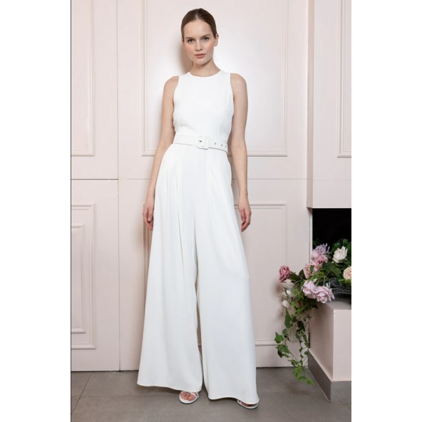 Desiree 01.40014 Ολόσωμη φόρμα με ζώνη λευκή