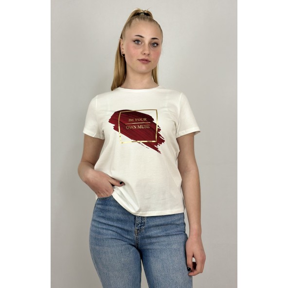 Vero Moda 10301719 T-Shirt Snow White/be your ow