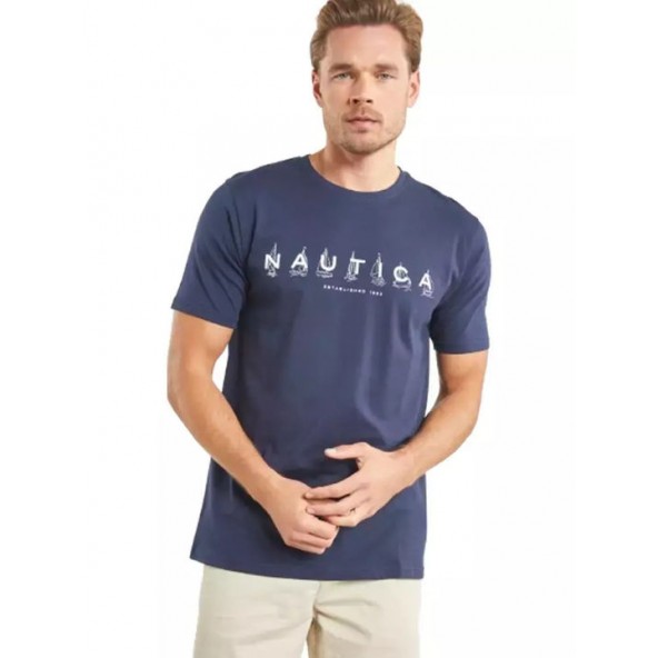 Nautica N1M01667-908 T-shirt μπλε navy