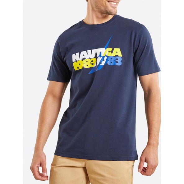 Nautica N1M01671-459 T-shirt μπλε navy
