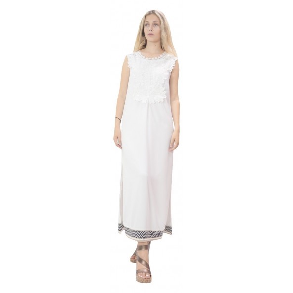 Aggel S19012 Φόρεμα λευκό