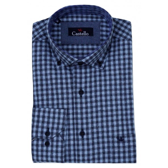 Castello 018-3002 1297 shirt μπλε καρό.